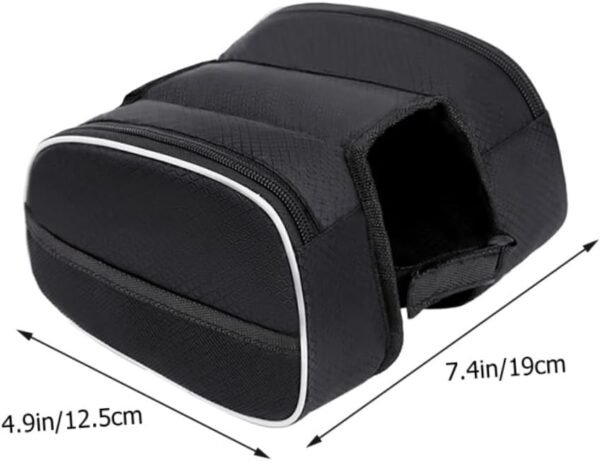 Wakauto Capacity Bike Frame Bag Front Beam Storage Pouch with Zipper for Road Mountain Folding Bikes Protective Tool Organizer for Keys Gloves Accessories - Image 2