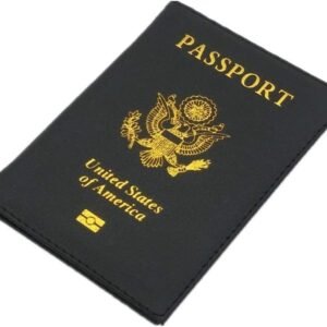 JOYID The US Passport Cover Soft Leather Travel Document Passport Protection Card Cover Clip for Women Men-Black