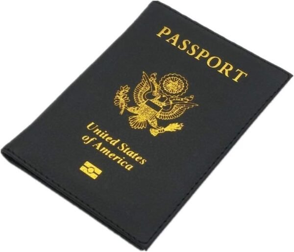 JOYID The US Passport Cover Soft Leather Travel Document Passport Protection Card Cover Clip for Women Men-Black