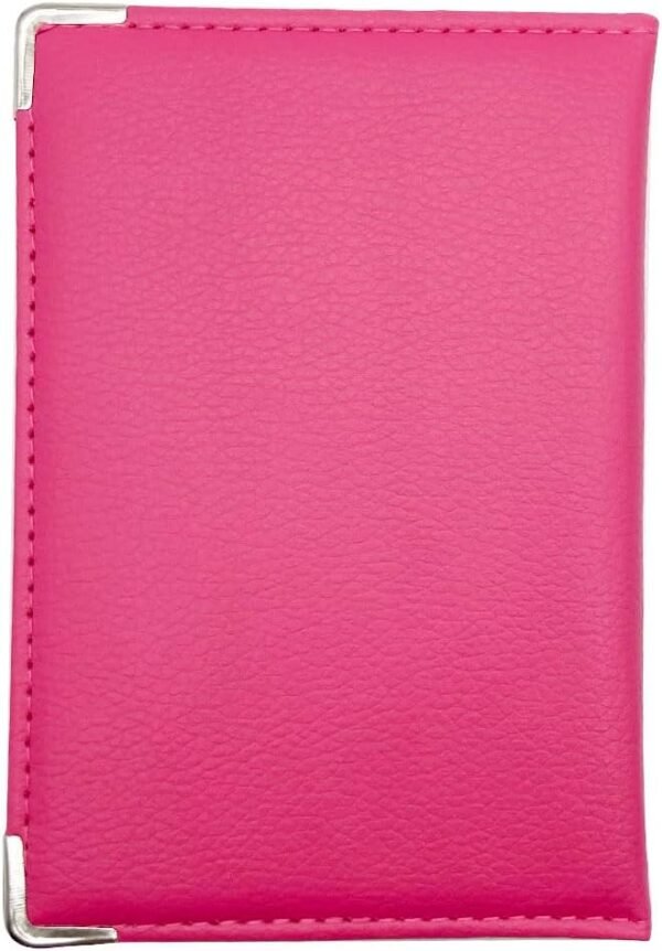 Missmore PU Leather Passport Cover with Silver USA Logo Printed for Travel (Rose) - Image 2
