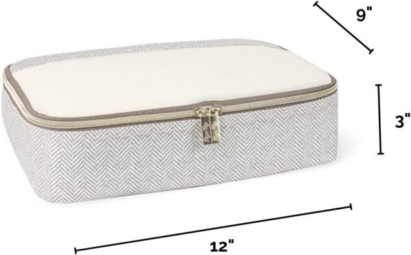 Itzy Ritzy Packing Cubes for Travel – Set of 3 Large Packing Cubes or Travel Organizers; Each Cube Features a Mesh Top, Double Zippers and a Fabric Handle; Large Sizes (Taupe) - Image 4