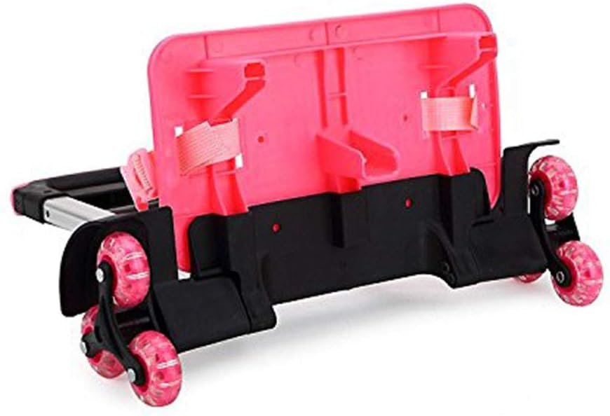 Backpack Hand Truck Wheeled Cart Trolley Hand Aluminium Alloy Folding Trolley Cart for Schoolbag/Backpack (Pink with Six Wheels) - Image 3