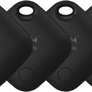 Air Tags 4 Pack (iOS Only, Not for Android) Bluetooth Luggage Tracker Tags Works with Apple Find My, Key Finder and Item Locator for Luggage, Backpack, Suitcases, Replaceable Battery