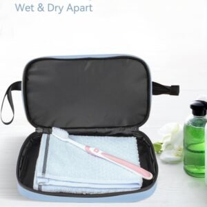 Travel Toiletry Bag, Hanging Toiletry Bag with Wet & Dry Compartments for Women and Men, Portable Makeup Bag with Smooth Zippers, Built to Last for Home, Travel, Gym, Easy to Clean