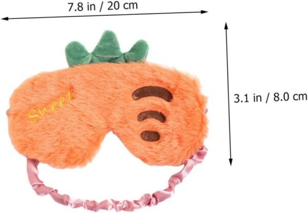 VOSAREA Lovely Carrot Eye Cover Sleeping Mask for Travel Plush Style Easter Fruit Series Lightweight Soft Eye with Light Blocking for Men and Women - Image 2