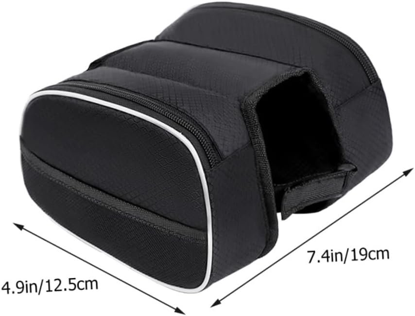 TOYANDONA Multi Function Bike Frame Bag with Zipper Portable Bicycle Tool Pouch for Men Compatible with Mountain Road and Folding Bikes Front Beam Storage for Keys USB Cables and Essentials - Image 2