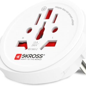 Skross World to Europe Country Travel Adaptor, White