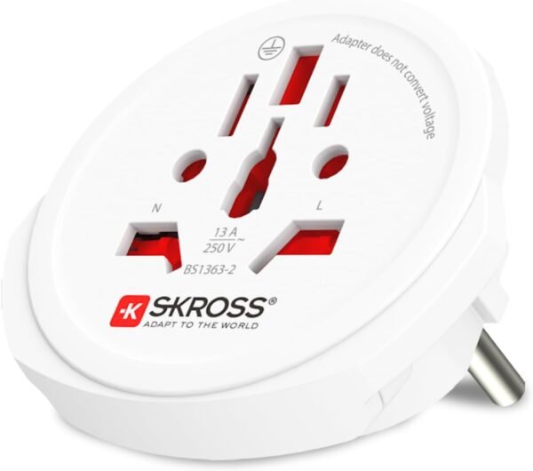Skross World to Europe Country Travel Adaptor, White
