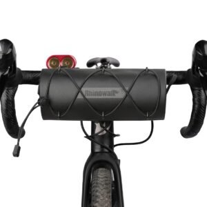 Rhinowalk Bike Waterproof Handlebar Bag, Bicycle Front Bag Fram Storage Roll Bag Mountain Road Bikes Commuter Shoulder Bag Professional Cycling Accessories-Black