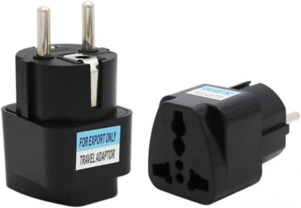 ALINNA 2 Pack Germany France Europe Travel Power Adapter, Universal AU UK US to EU Europe Plug AC 250V European Schuko Type E F Outlet (Black) - Image 2