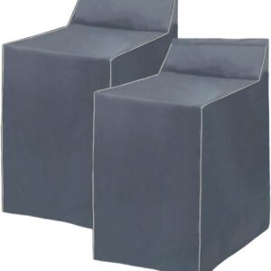 2Pack Washer and Dryer Covers, Portable Washer Cover with Zipper Design Dustproof & Waterproof & Anti-UV Laundry Covers, Washing Machine Cover Fit for Most Top Load Machine(Grey)