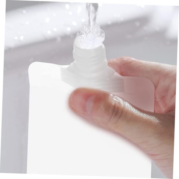 18 Pcs Squeezable Travel Pouches with Funnels Portable Refillable Toiletry Containers in Multiple Transparent Leak Travel Bags for Shampoo Lotion Body Wash Tsa Approved - Image 7