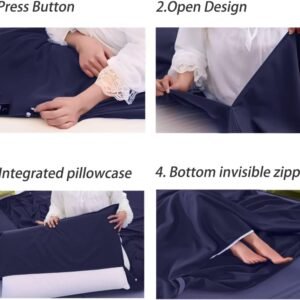 Sleeping Bag Liner Lightweight Compact Sleeping Bag Sack Portable Clean Travel Sheet Camping Sleep Sheet for Backpacking Hotel Hiking