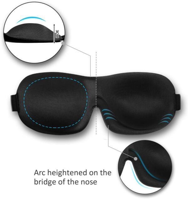 Sleep Mask 2 Pack, Invisible Alar Deep Orbit 3D Eye Mask Ultra Lightweight & Comfortable Sleeping Mask for Side Sleeper, Sleeping Mask & Blindfold Soft Breathable for Women Men Relaxing Zero Pressure - Image 2