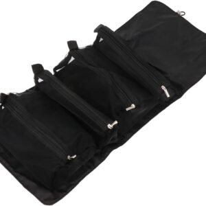 Portable Hanging Toiletry Bag for Travel Lightweight Foldable Cosmetic Organizer with Hand Strap for Women and Compact Toiletry Storage Pouch