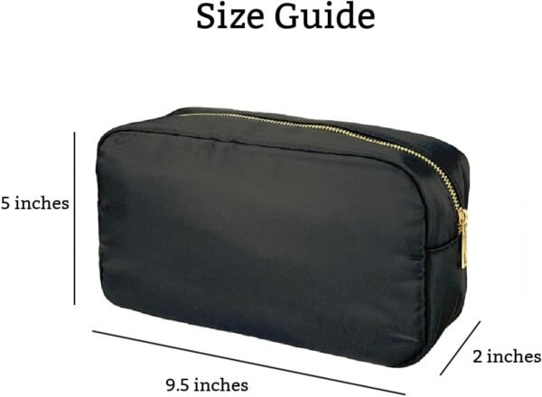 Blue Bird Nylon Makeup Bags for Women Girls Travel Toiletry Pouch Cosmetic Bag Makeup Organizer (Black, Small)