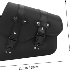 VOSAREA Motorcycle Side Bag with Quick Disconnect Buckle Right Side PU Tool and Water Bottle Swingarm Bag Storage for Bike Road Mountain Cycling