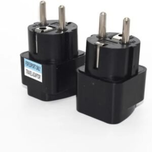 ALINNA 2 Pack Germany France Europe Travel Power Adapter, Universal AU UK US to EU Europe Plug AC 250V European Schuko Type E F Outlet (Black)