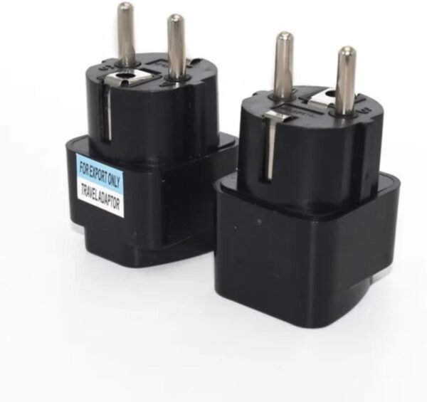 ALINNA 2 Pack Germany France Europe Travel Power Adapter, Universal AU UK US to EU Europe Plug AC 250V European Schuko Type E F Outlet (Black)