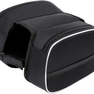 VOSAREA Wear Resistant Bike Frame Bag with Zipper Lightweight Cycling Pouch for Road and Mountain Bikes Front Beam Storage for Phone Cash Keys and Accessories