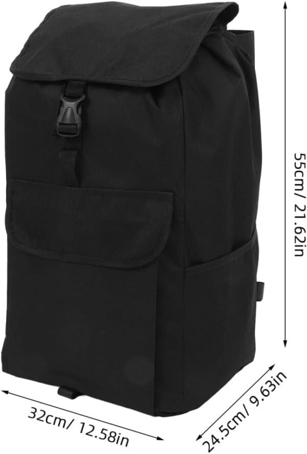 Zerodeko Shopping Cart Replacement Bag Oxford Cloth Trolley Bag with Spacious Design Detachable Convenience for Grocery Shopping Travel and Family Errands Black - Image 3