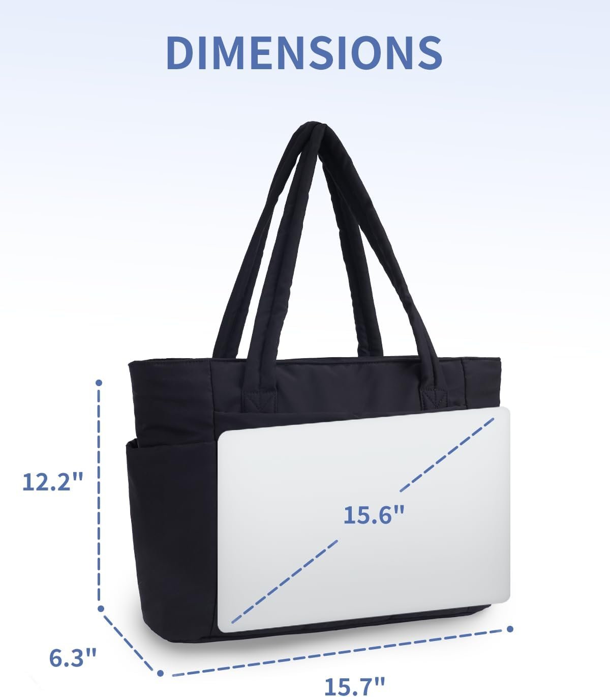 Wandering Nature Puffer Tote Bag with Cup Holder & Laptop Compartment & Trolley Sleeve for Travel, Work, Nurse, Women - Image 5