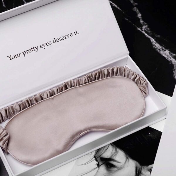 Silk Sleep Mask Light Blocking Luxury 100% Mulberry 19mm Silk Eye Mask Eye Cover Blindfold Ultra Soft Light & Comfy Anti Aging Skin Care with Travel Bag Gift Package - Image 7