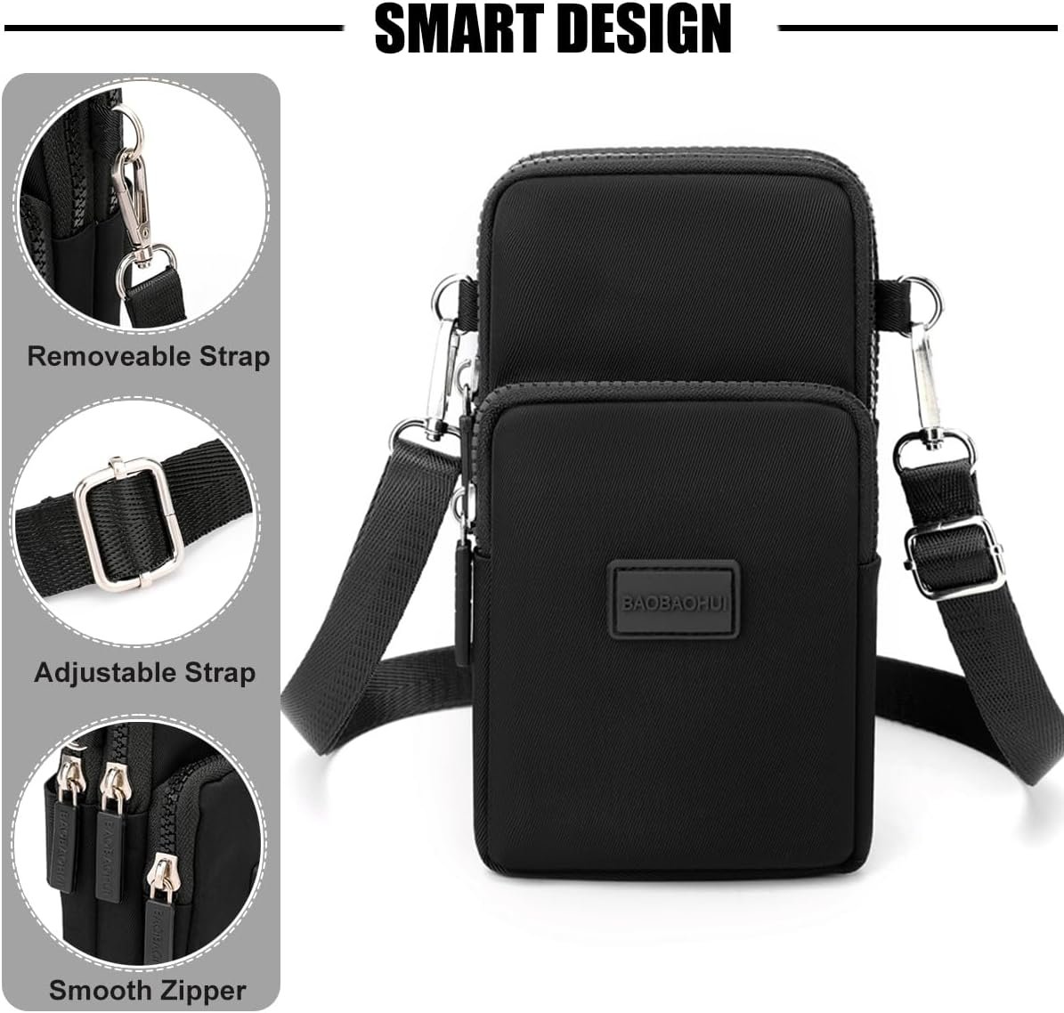 Small Crossbody Bags for Women, Universal Pouch Wallet Cell Phone Purse Lightweight Pockets Handbags Mini Shoulder Bag - Image 3
