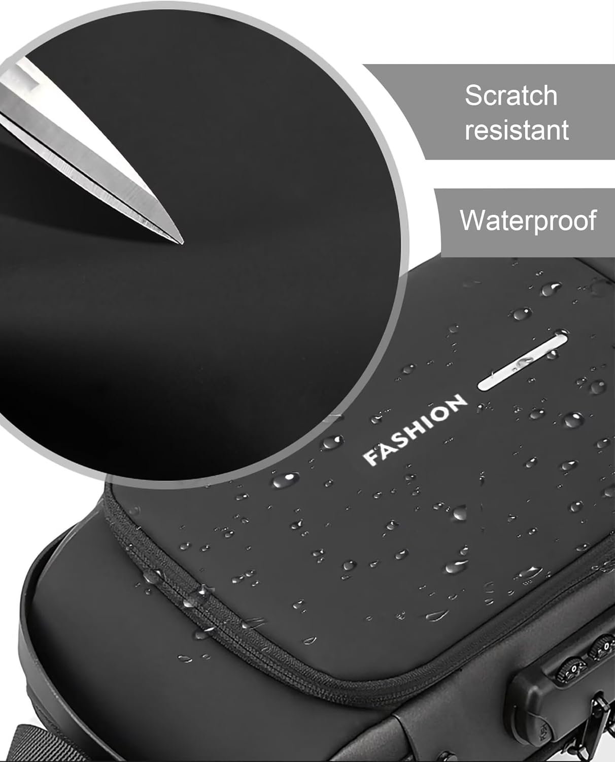 Sling Bag for Men Women, Black Anti-theft Crossbody Bags with USB Charging Port Waterproof Crossbody Sling Backpack Shoulder Bag for Hiking Cycling Running Travel - Image 4