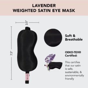 Kitsch Weighted Satin Sleep Mask – Weighted Eye Mask for Sleeping and Travel – Lavender Sleeping Mask for Women and Men – Light Blocking, Adjustable Strap, Ultra-Soft (4.1oz/116g)