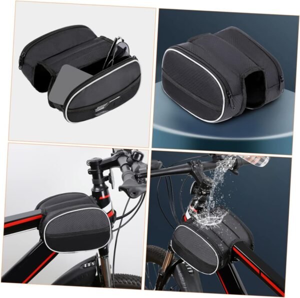BESPORTBLE Top Tube Bike Frame Bag for Men Multi Function Portable Bicycle Storage Pouch with Zipper Compatible with Road Mountain Folding Bikes Secure Phone Keys Cash Organizer - Image 8