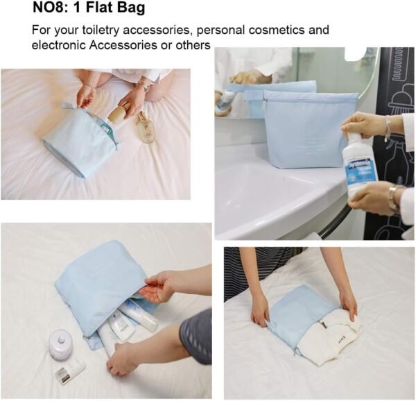 Travel Packing Cubes 8 Pcs Set, Luggage Packing Organizers with Shoe Bag and Toiletry Bag - Image 6