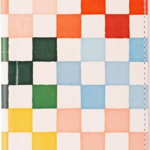 Eccolo Passport Cover Case – Premium Faux Leather, Checkered Design, 5.5×4 inches, Lightweight Travel Essential with Boarding Pass Holder Flap – Chic & Stylish Gift for Travelers