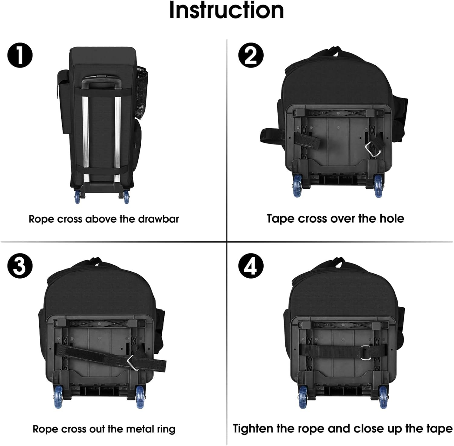 Trolley Bag for JBL Partybox Club 120 Portable Bluetooth Party Speaker, Travel Protective Carrying Case Compatible with PartyBox 110/ Club 120, with Telescoping Trolley (Black) - Image 5