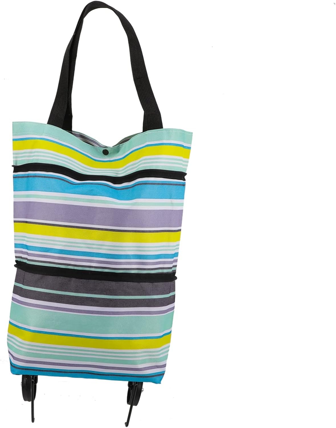 Foldable Grocery Shopping Trolley Bag with Adjustable Handle Large Capacity Market Bag with Wheels for Groceries Laundry and Books Portable Collapsible Shopping Cart Tote