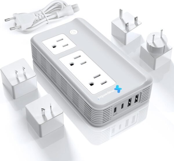 Mapambo 330W 220V to 110V Voltage Converter US to Europe for Hair Straightener and Curling Iron, 35W Fast Charging International Universal Travel Converter Adapter C A G I (Gray)