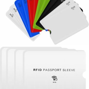 CM unisex-adult RFID Blocking Passport Sleeve Credit Card Cover for Identity Theft Prevention, 12 Pcs Card Sleeve and 4 Pcs Passport Sleeve, Multi