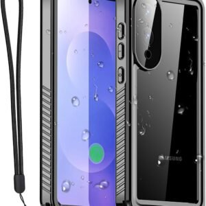 AICase for Samsung Galaxy S25 Edge Case Waterproof, Clear Water Proof Shockproof Snowproof Dustproof Full Body Rugged Transparent Underwater Phone Case with Lanyard Built-in Screen Protector