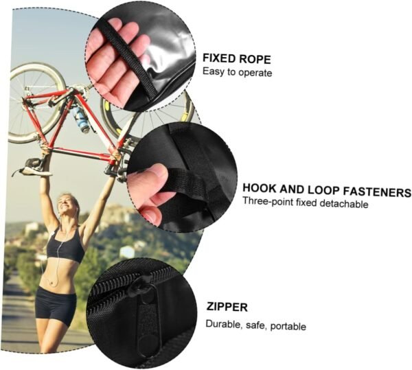 Toyvian Cycling Handlebar Bag with Zipper Capacity Bike Front Frame Pouch for Road Mountain Folding Bikes Easy Installation - Image 8