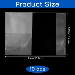 10 Pack Clear Passport Cover, Transparent Plastic Passport Case Holder Sleeve, Waterproof Vinyl Travel Document & Credit Card Organizer