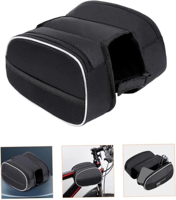 BESPORTBLE Top Tube Bike Frame Bag for Men Multi Function Portable Bicycle Storage Pouch with Zipper Compatible with Road Mountain Folding Bikes Secure Phone Keys Cash Organizer - Image 5
