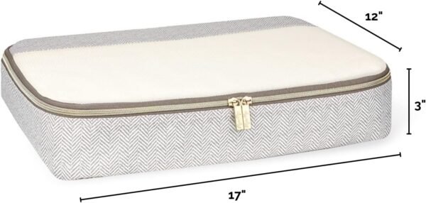 Itzy Ritzy Packing Cubes for Travel – Set of 3 Large Packing Cubes or Travel Organizers; Each Cube Features a Mesh Top, Double Zippers and a Fabric Handle; Large Sizes (Taupe) - Image 2
