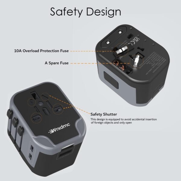 International Plug Adapter, Universal Power Adaptor with 4 USB Ports (2 USB C), Worldwide Travel Essentials Wall Charger for USA to Europe France Germany Spain Ireland Australia(Type C/G/A/I) - Image 7