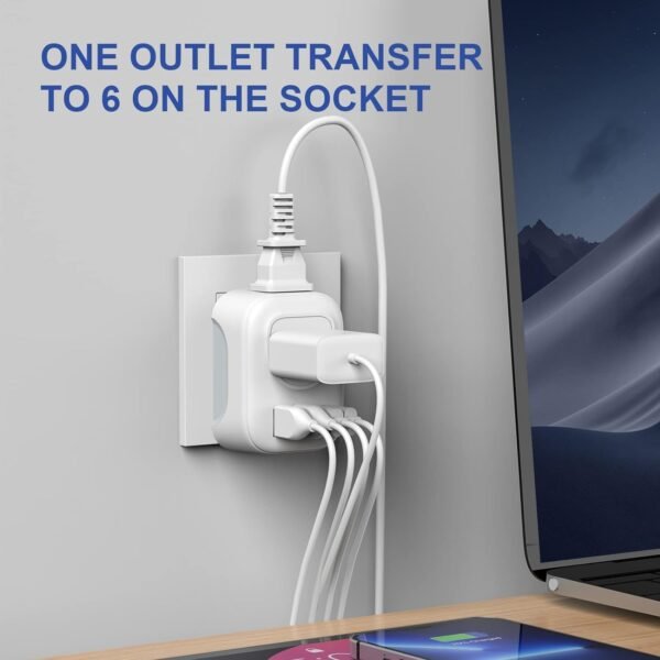 2 Pack European Travel Plug Adapter, VYLEE International Travel Adapter with 2 Outlets 4 USB Ports(2 USB C), 6 in 1 Type C Travel Essentials Charger for US to Most of Europe EU Italy Spain France - Image 4