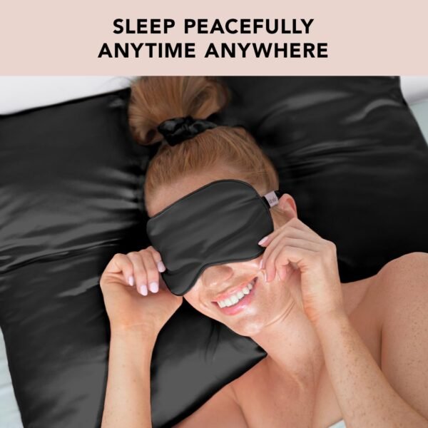 Kitsch Weighted Satin Sleep Mask - Weighted Eye Mask for Sleeping and Travel - Lavender Sleeping Mask for Women and Men - Light Blocking, Adjustable Strap, Ultra-Soft (4.1oz/116g) - Image 4