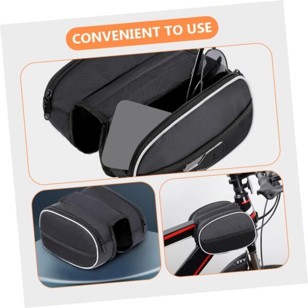 Toyvian Multi Function Bike Front Frame Bag for Men Sealed Design Bicycle Storage Pouch Compatible with Road Mountain Folding Bikes Portable Cycling Accessory - Image 5