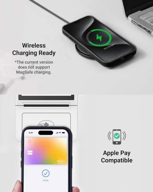 Custom DIY Wireless E-Ink Screen NFC Photo Display Smart Phone Protective Case - iPhone 14 Pro, Water-Resistant - Black - Image 9
