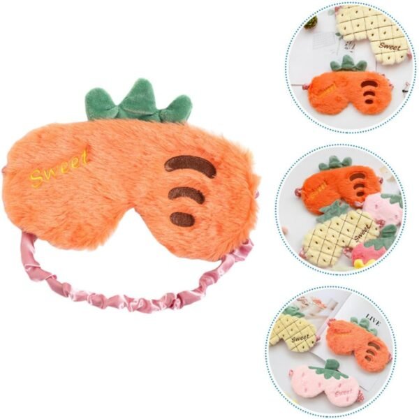 VOSAREA Lovely Carrot Eye Cover Sleeping Mask for Travel Plush Style Easter Fruit Series Lightweight Soft Eye with Light Blocking for Men and Women - Image 5