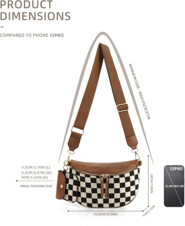 Bum Bags for Women Crossbody Fanny Packs PU Leather Cross Body Bum Purse Belt Bag Bumbags for Work Shopping Daily - Image 4