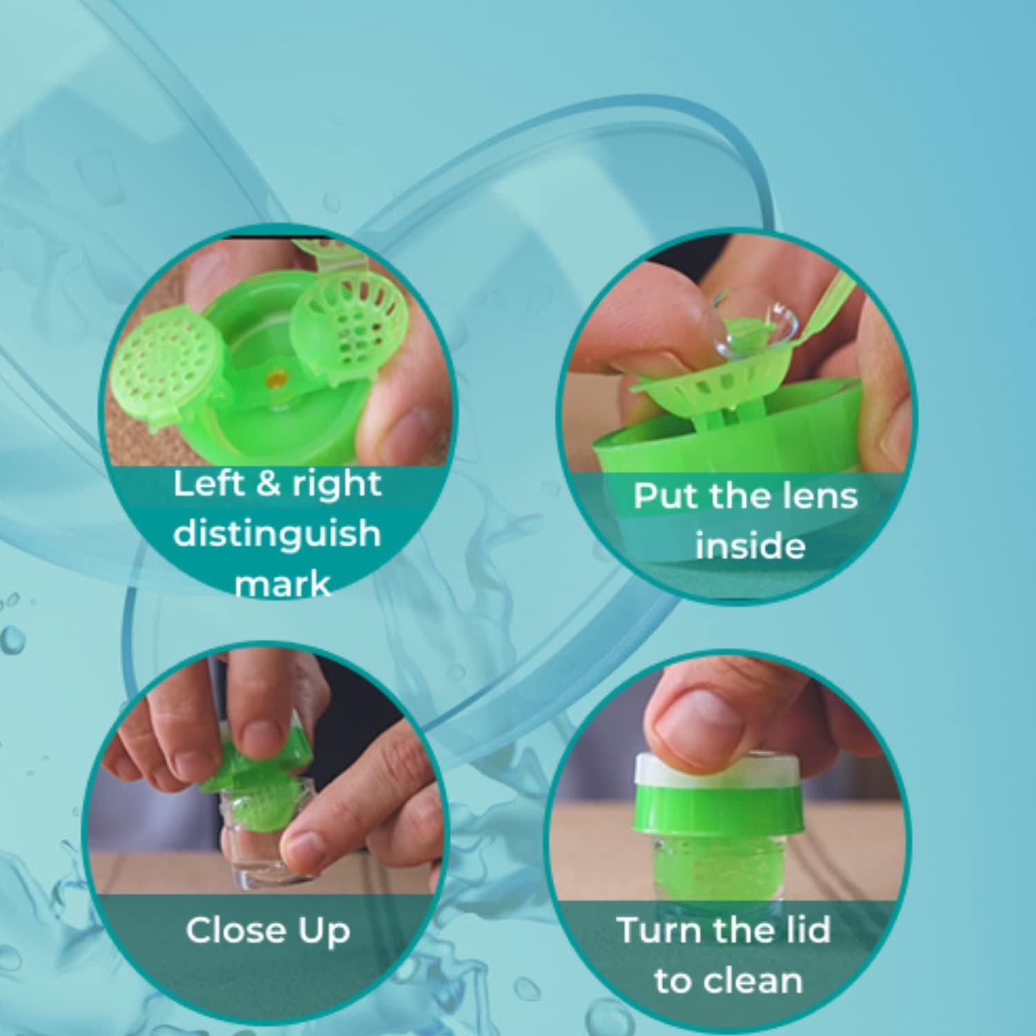 SPORTS WORLD VISION Pack Of 4 Manually Contact Lens Washer Cleaner Plastic Lens Cleaner Case Monthly - Image 4